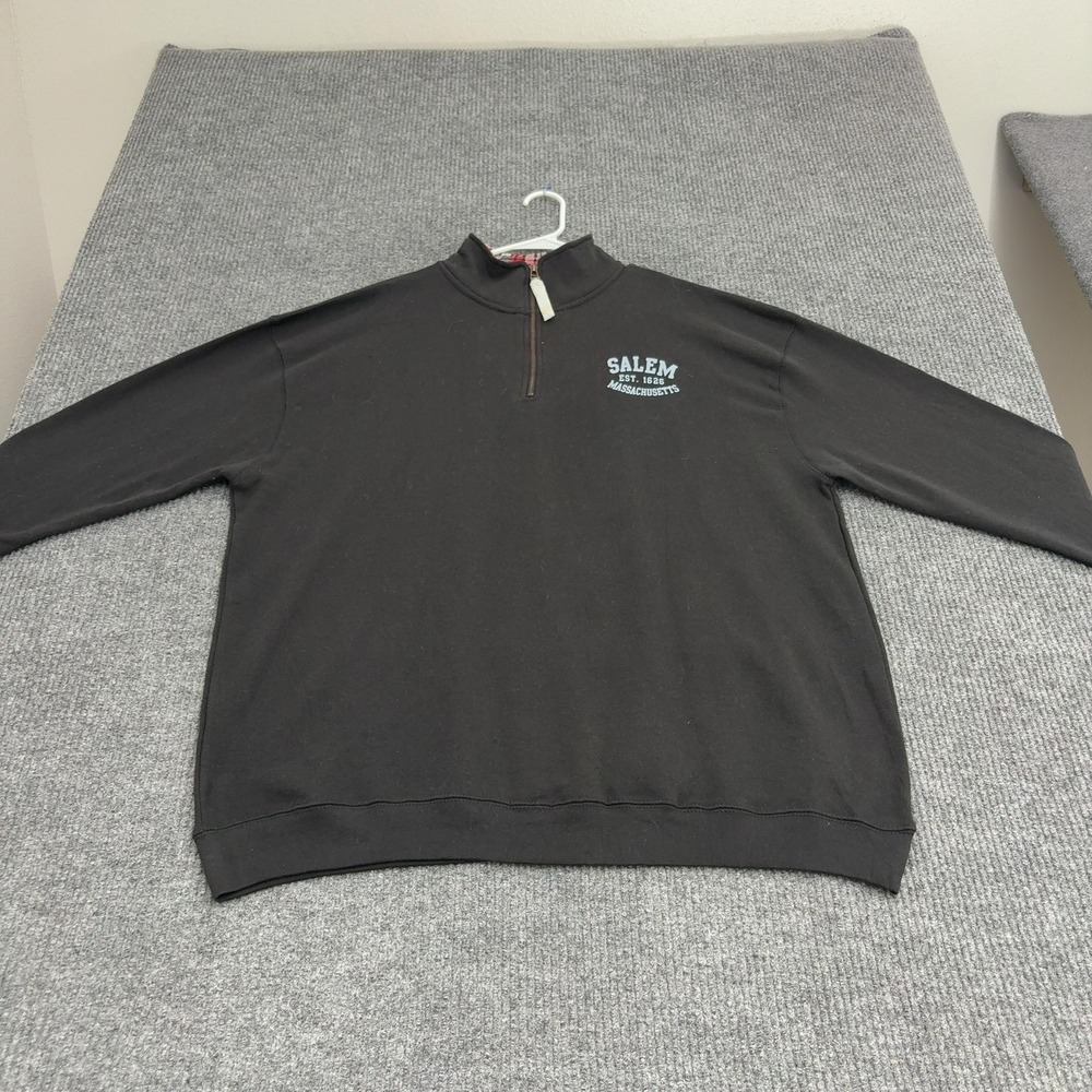 Salem Isaacs Designs Quarter Zip Mens 2XL Black Cotton Quarter Zip Gorpcore
